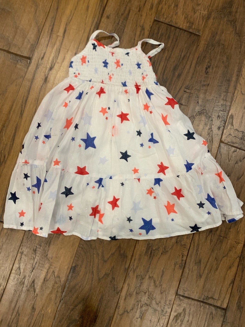 Cat & Jack White Sundress with Red & Blue Star Print